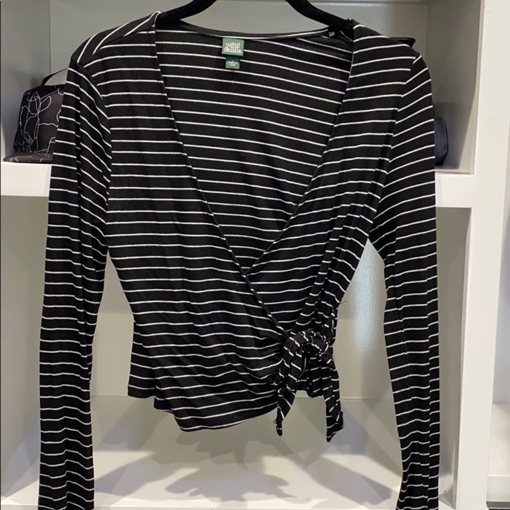 Long sleeve wrap top